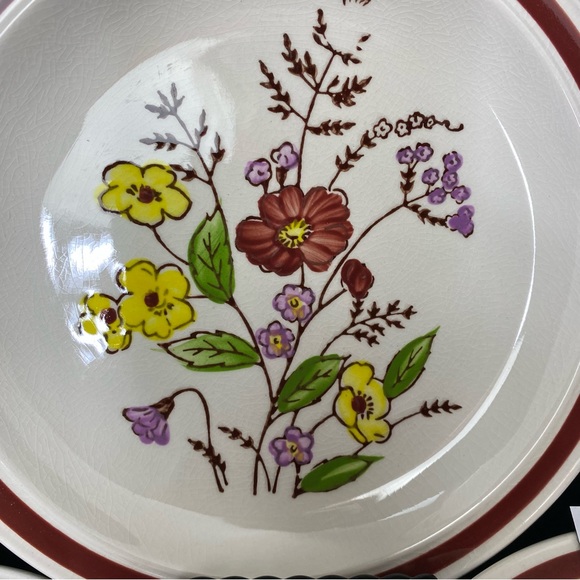 (1) Vintage Lot of 5, Lunastone 1580 Bali Pattern Floral Bread & Butter Plates - Picture 12 of 17